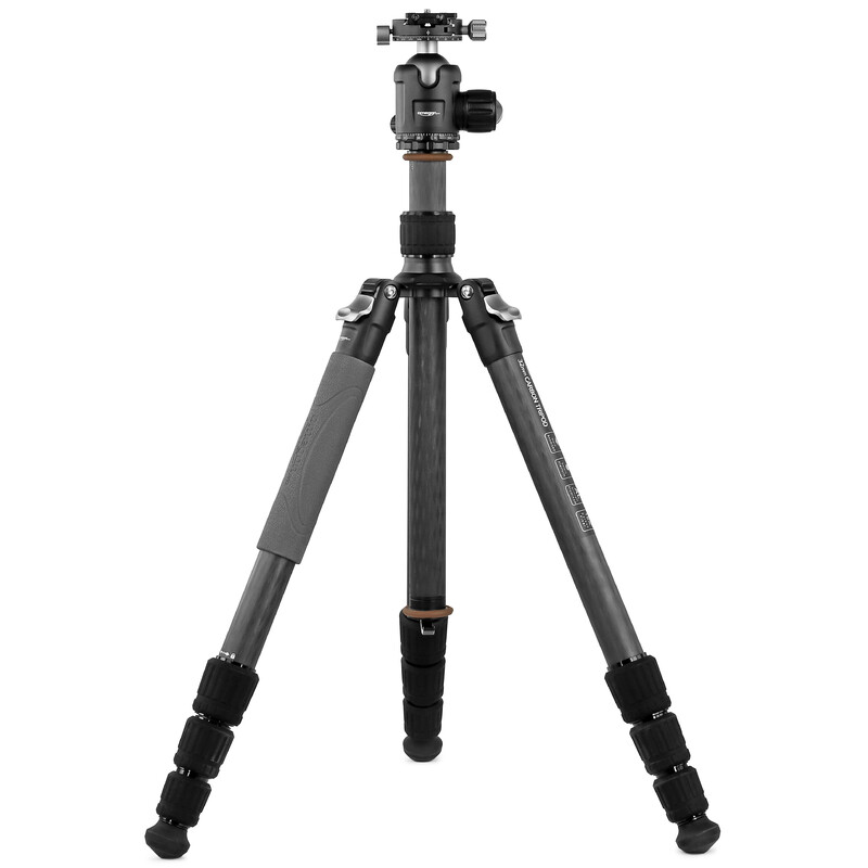 Omegon Pro 32 mm Kolfiber-trebensstativ inkl. Kulhuvud