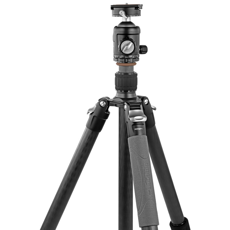 Omegon Pro 32 mm Kolfiber-trebensstativ inkl. Kulhuvud