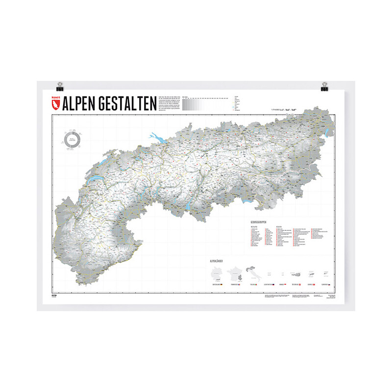 Marmota Maps Regionkarta Alperna design (140x100cm)