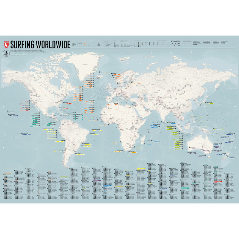 Marmota Maps Världskarta Surfing Worldwide (Engelska)