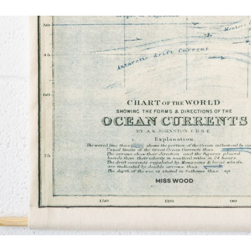 Miss Wood Världskarta Woody Cotton Map Oceans