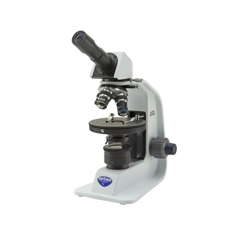 Optika Mikroskop B-150P-MRPL, POL, mono, platt, uppladdningsbart batteri, 400x