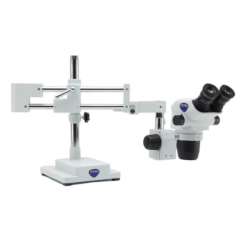 Optika Zoom-stereomikroskop SZO-9, bino, 6,7-45x, överhängande, AM Arms, utan belysning