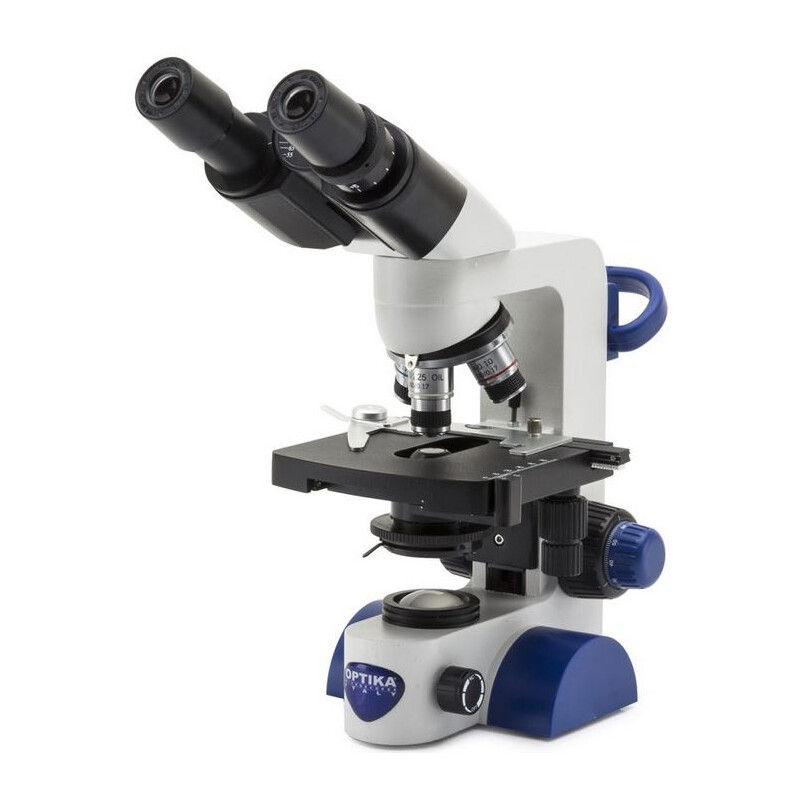 Optika Mikroskop B-69, bino, 40-1000x, LED, laddningsbart batteri, cross-stage