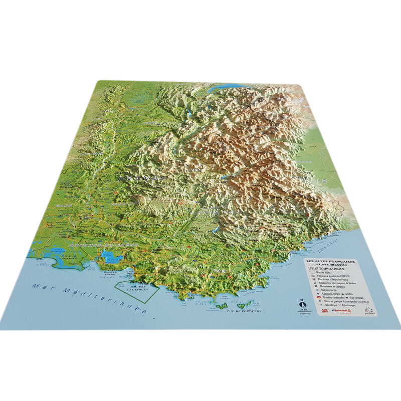 3Dmap Regionkarta Les Alpes Françaises et ses massifs alpins