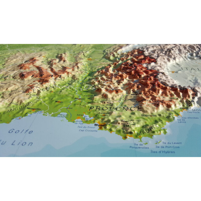 3Dmap Karta La France Physique