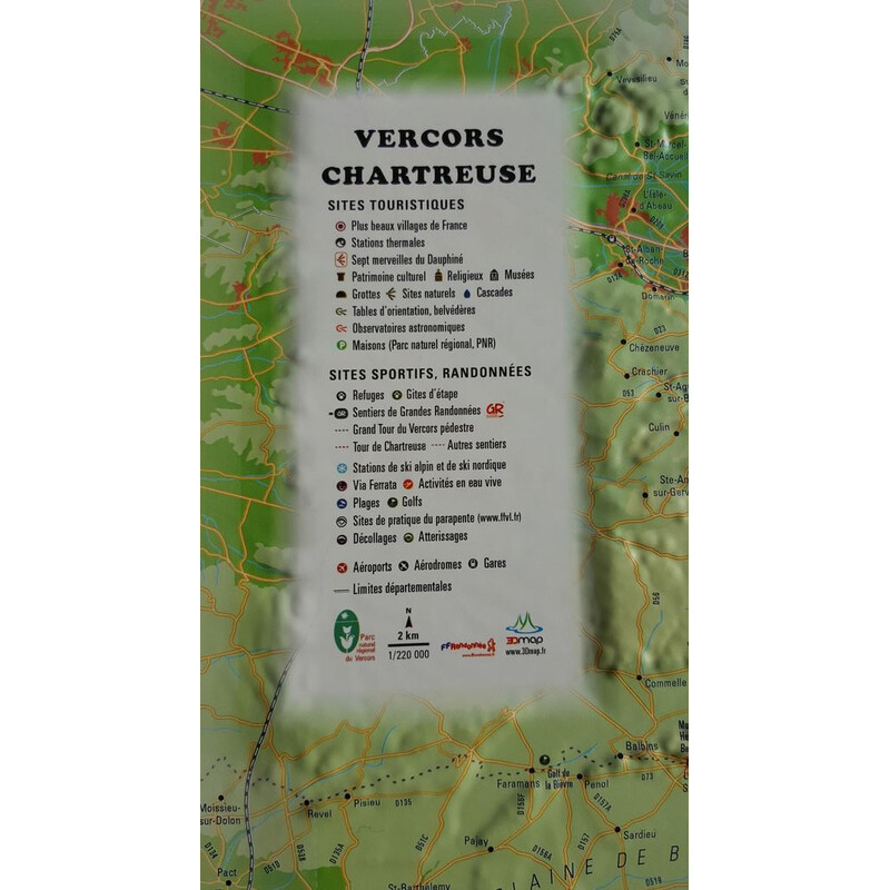 3Dmap Regionkarta Vercors-Chartreuse