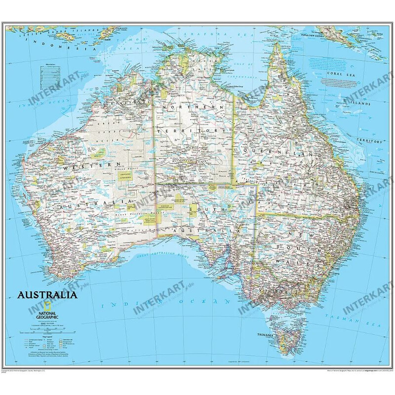 National Geographic Kontinentkarta Australien politisk (76 x 69 cm)