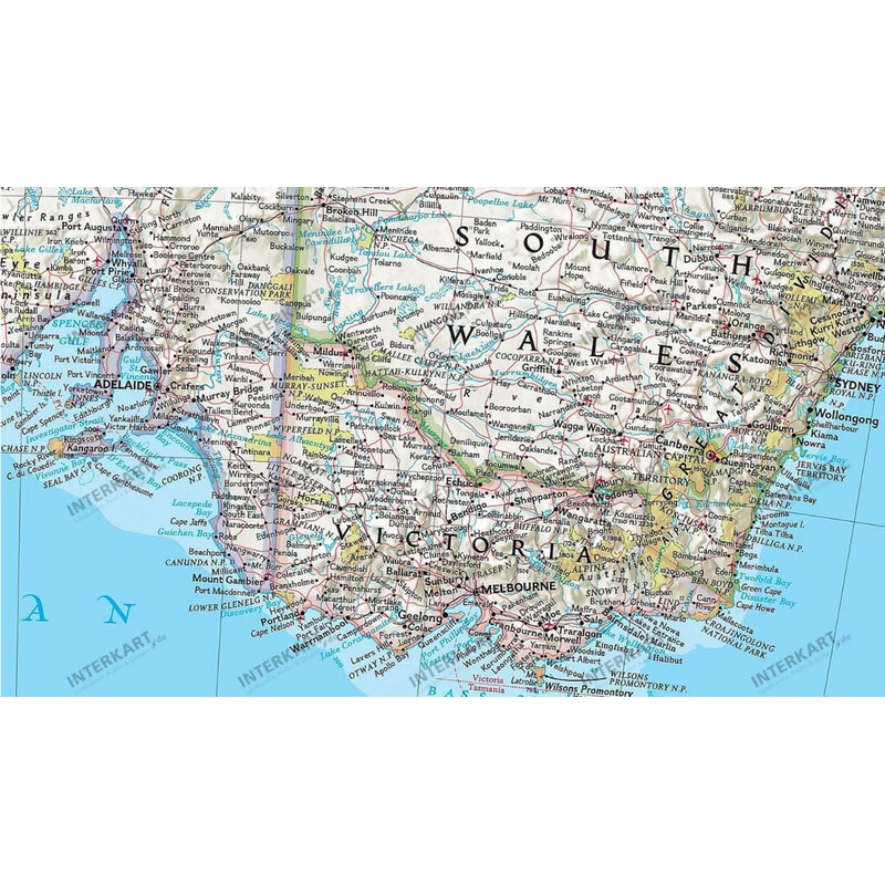 National Geographic Kontinentkarta Australien politisk (76 x 69 cm)