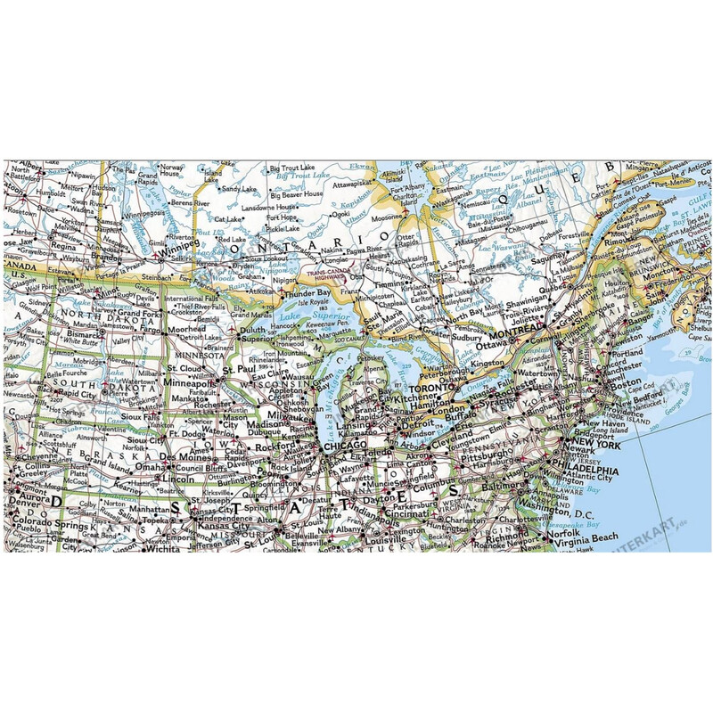 National Geographic Kontinentkarta Amerika politisk ( 61 x 76 cm)
