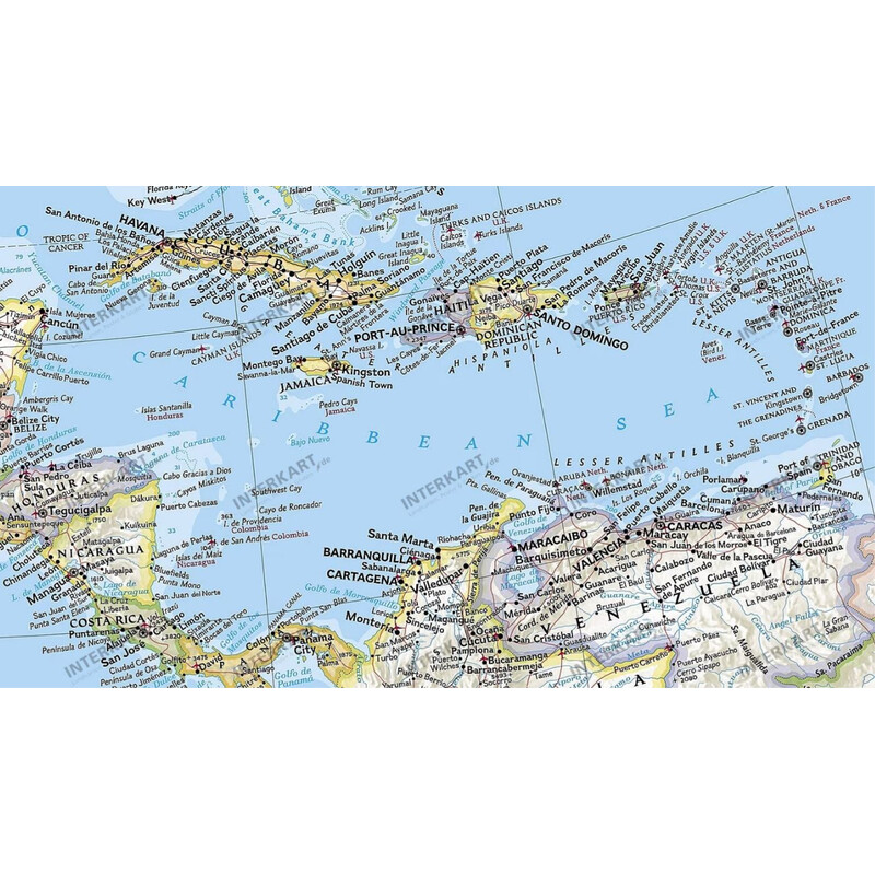 National Geographic Kontinentkarta Nordamerika politisk (91 x 117 cm)
