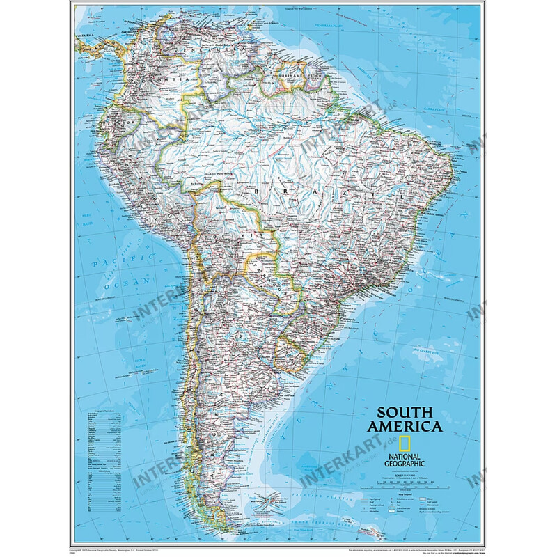 National Geographic Kontinentkarta South America (91 x 117 cm)