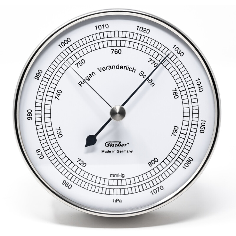 Fischer Väderstation Barometer i rostfritt stål