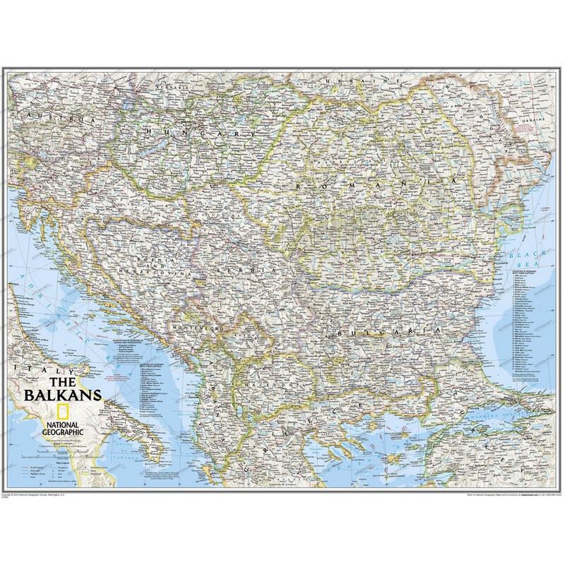 National Geographic Regionkarta Regional karta Balkan