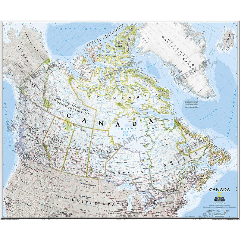 National Geographic Karta Kanada 96 x 81 cm