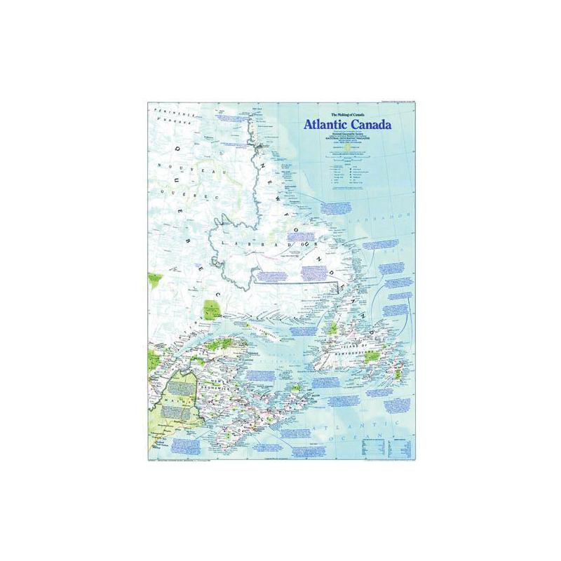 National Geographic Regionkarta Regional karta Atlanten Kanada