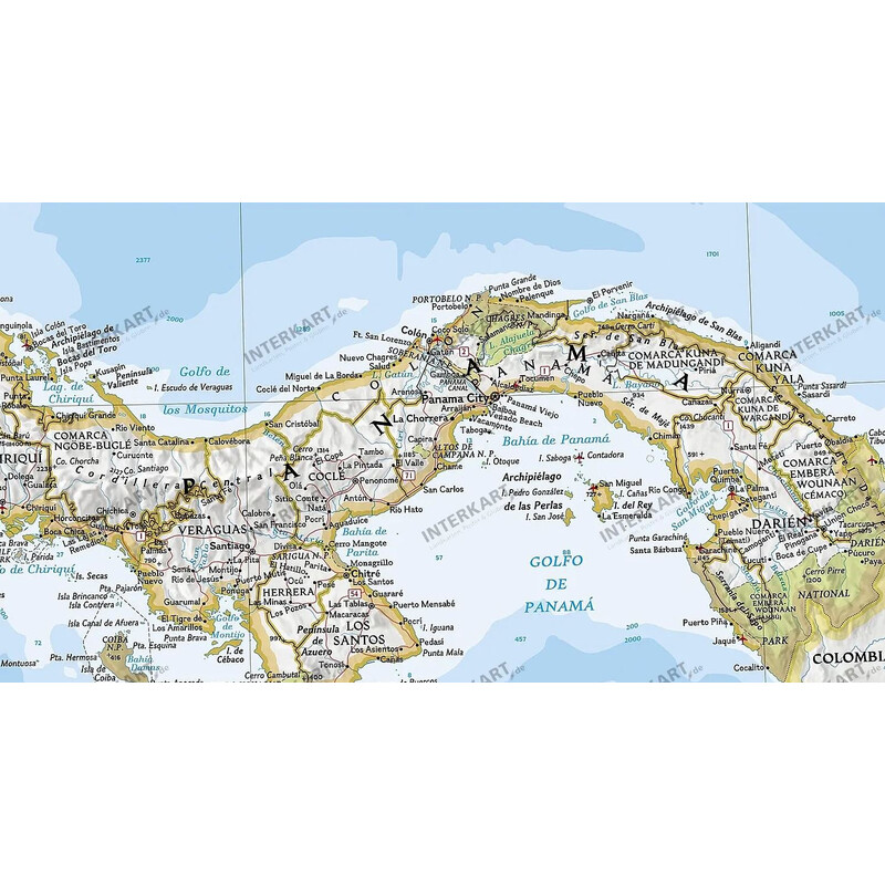 National Geographic Regionkarta Mellanamerika
