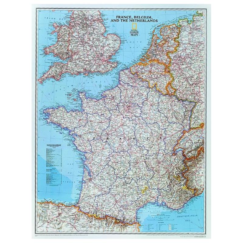 National Geographic Karta Frankrike