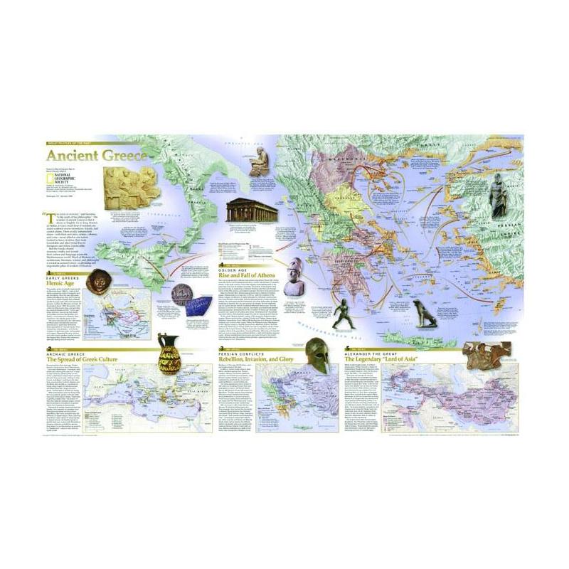 National Geographic Karta Grekland - 2-sidig