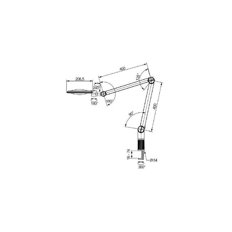 Eschenbach Lupp förstoringslampa varioLED+, 3.55D, 1.9x, Ø132mm, AA100mm