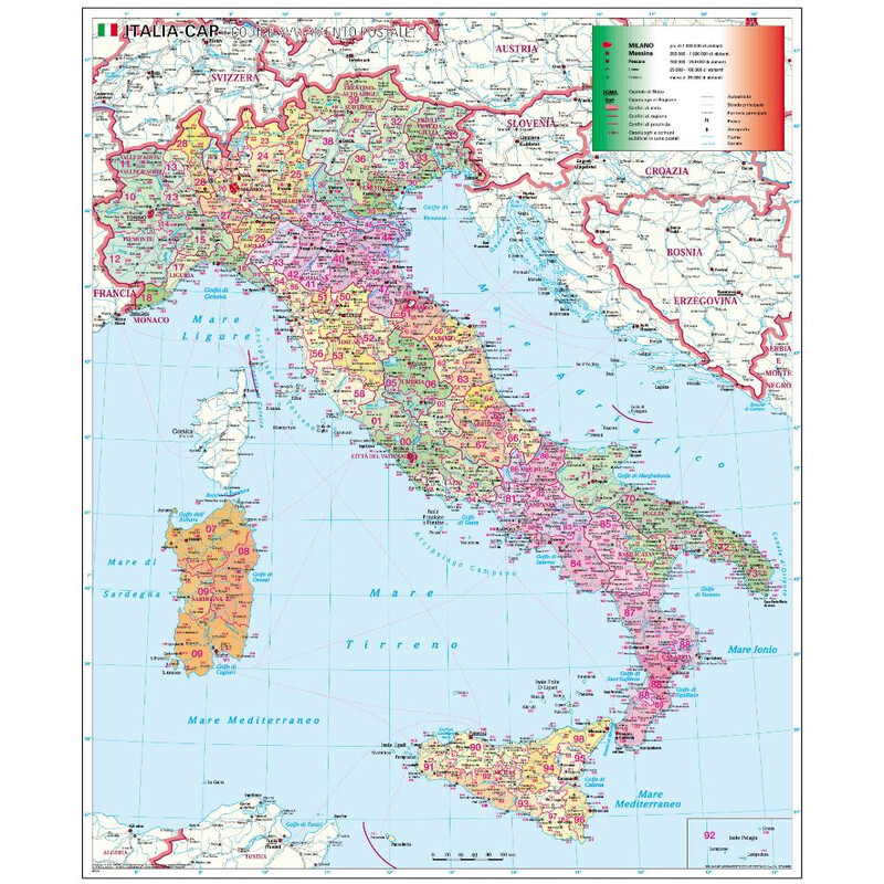 Stiefel Italien Postnummerkarta (italienska)