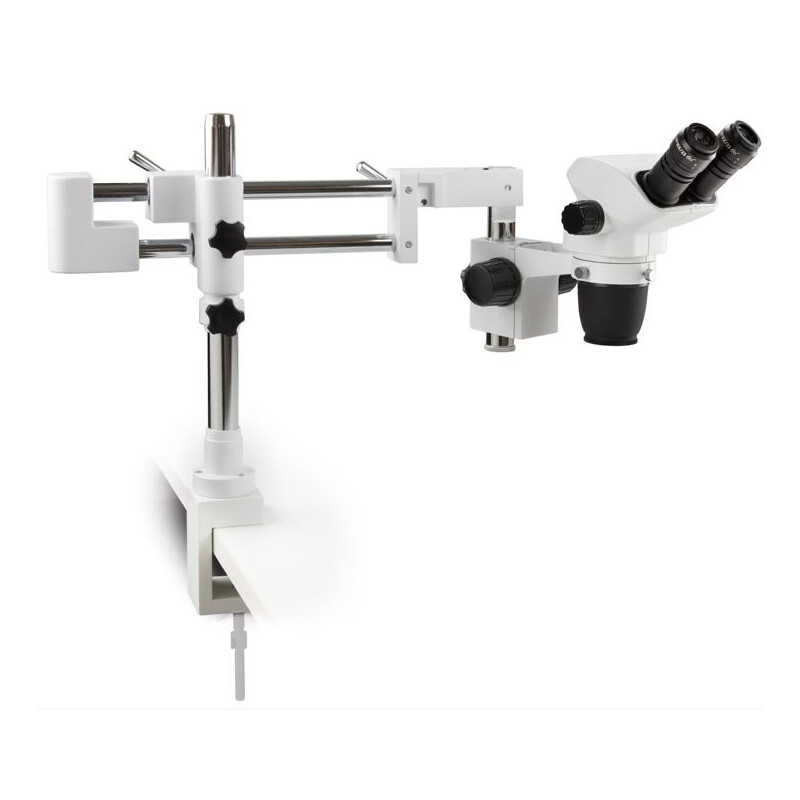 Euromex Zoom-stereomikroskop NZ.1702-BC, 6.5-55x, dubbelarm, bordsklämma, bino