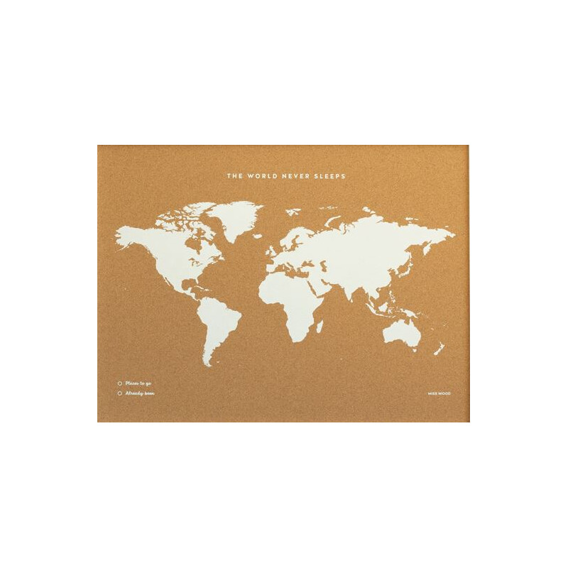 Miss Wood Världskarta Woody Map Fluor L
