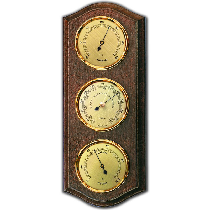 Fischer Väderstation Ø 63 mm Valnötsfärger