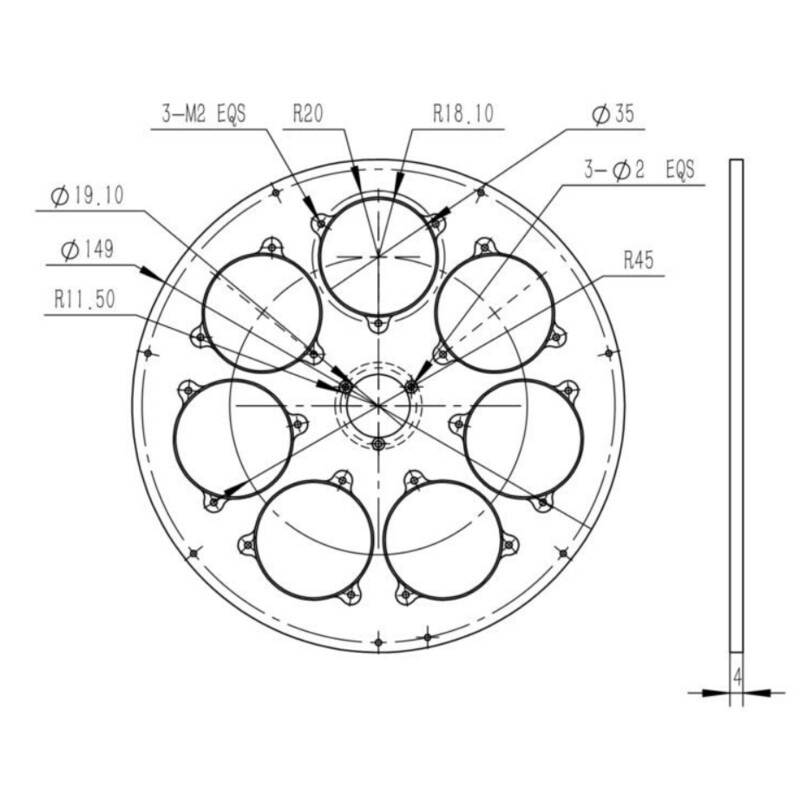 QHY Filterhjul CFW3M-US 7x 36 mm