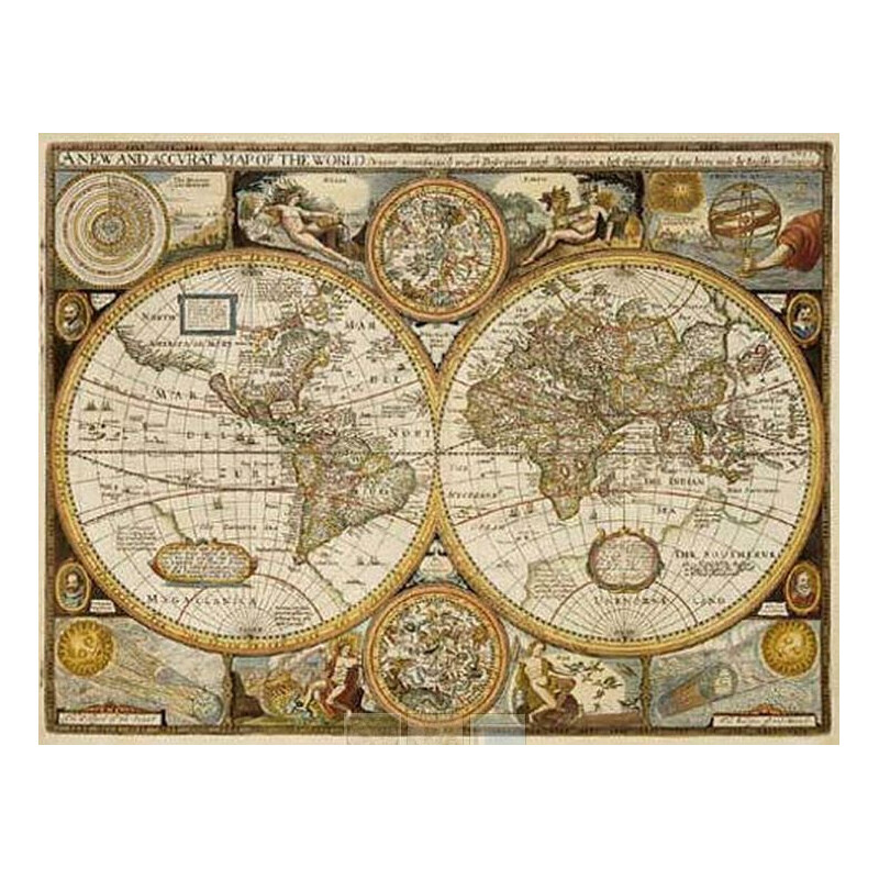 freytag & berndt Antik världskarta med metallband