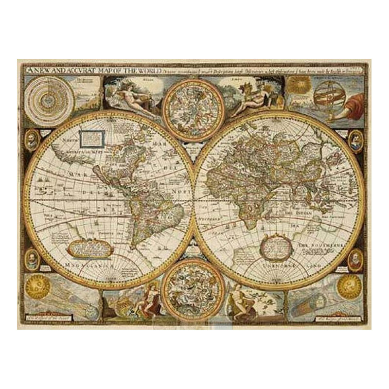 freytag & berndt Världskarta Antik John Speed 1651 (91 x 69 cm)