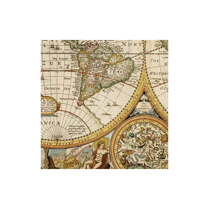 freytag & berndt Världskarta antik