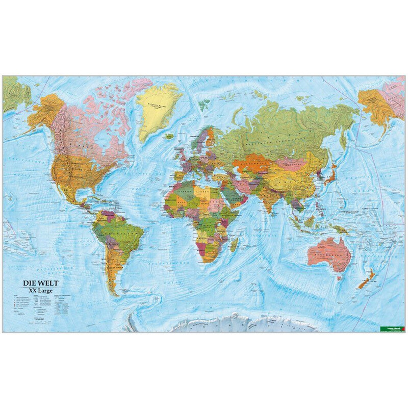 freytag & berndt Världskarta politisk (202 x 130 cm)