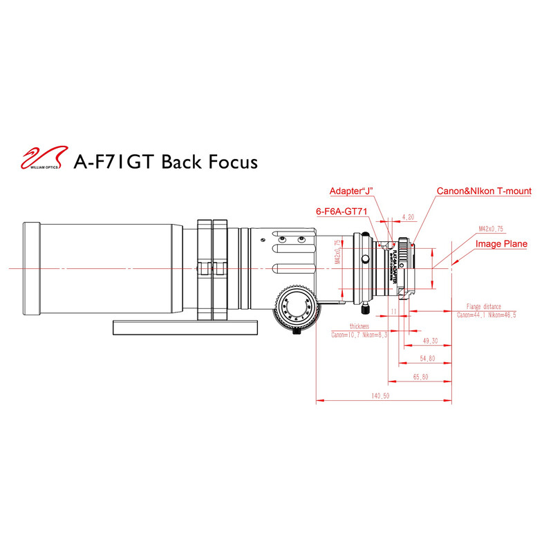 William Optics Apokromatisk refraktor AP 71/420 Gran Turismo GT 71 OTA Guidescope-Set