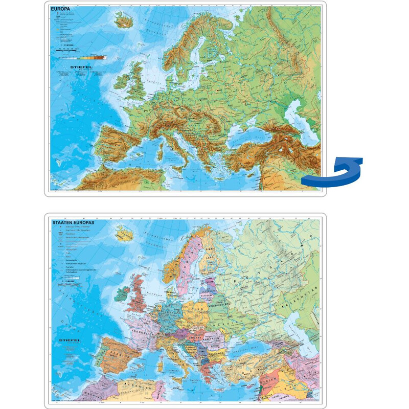 Stiefel Skrivunderlägg Europa fysiskt och politiskt