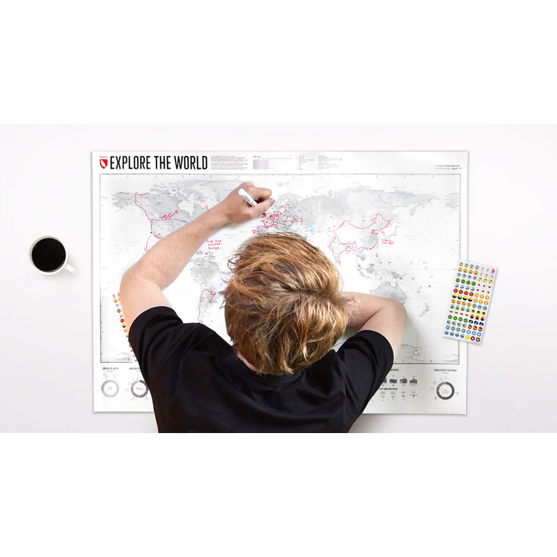Marmota Maps Världskarta Explore the World 100x70cm