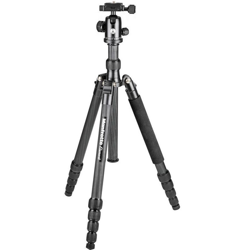 Manfrotto Kolfiber-trebensstativ Element Traveller large med Kulhuvud