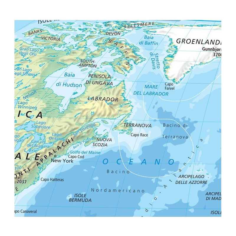 Libreria Geografica Världskarta Planisfero fisico e politico