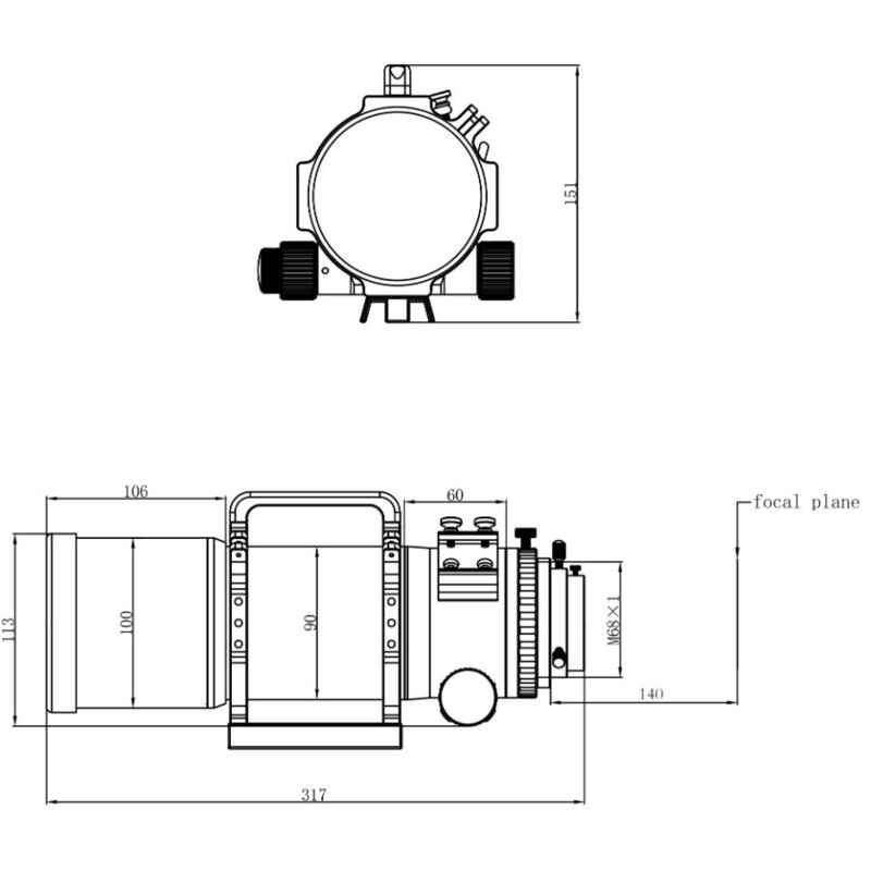 Omegon Apokromatisk Refraktor Pro APO AP 72/400 Kvintupel OTA