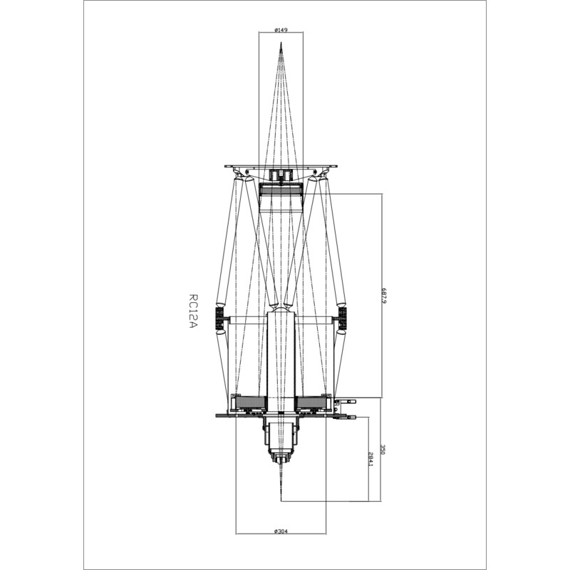 Omegon Primärspegel 12'' F/8 Ritchey-Chrétien-spegel
