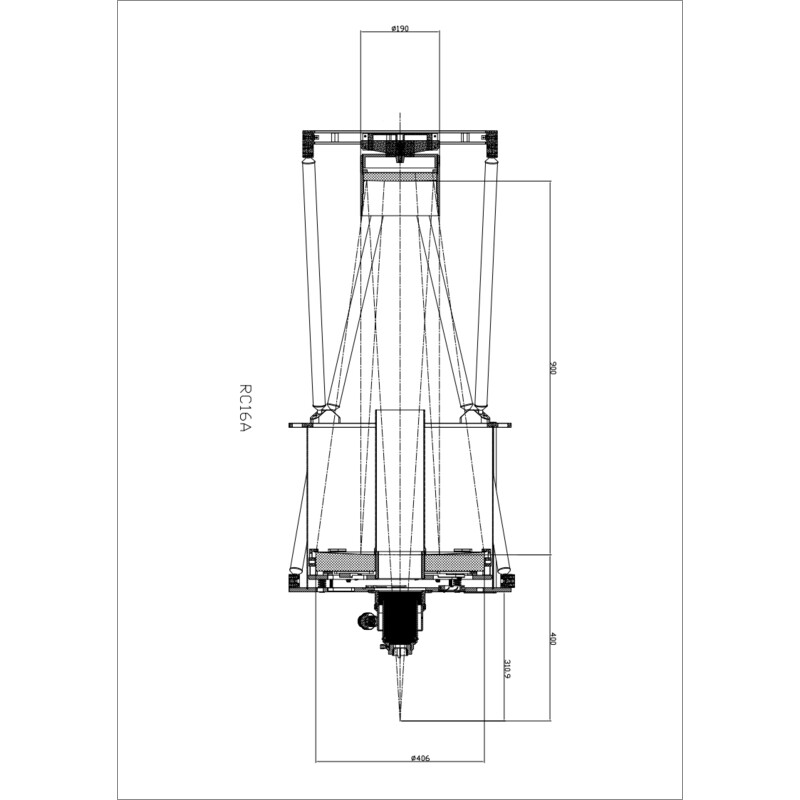 Omegon Primärspegel 16'' F/8 Ritchey-Chrétien-spegel
