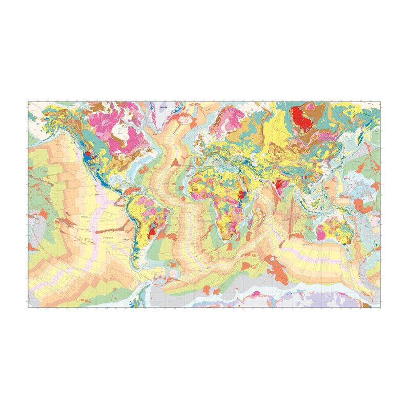 UKGE Världskarta Geological Map of the World 118cm x 98cm