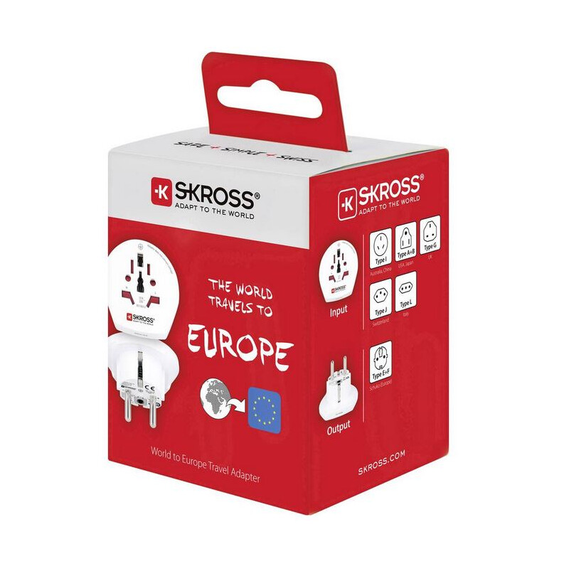 Skross Strömförsörjningsenhet Reseadapter World till Europe