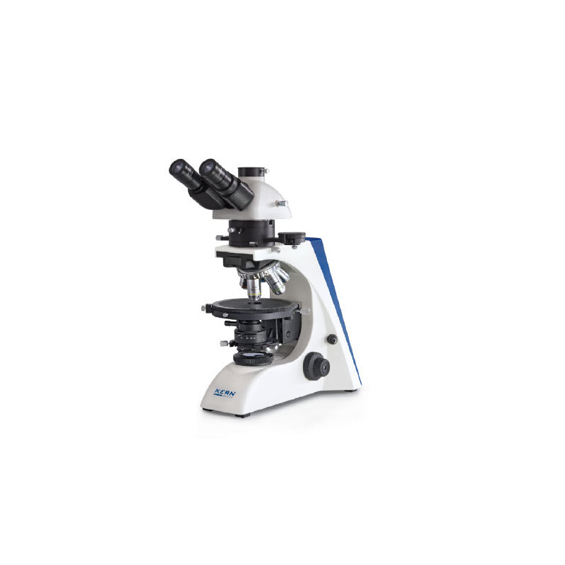 Kern Mikroskop OPM 181, POL, trino, Inf plan, 40x-400x, reflekterat ljus, HAL, 20W