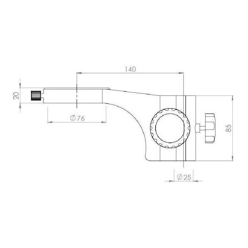 Kern Zoom-stereomikroskop OZM 912, bino, 7x-45x, HSWF 10x23 mm, Stativ, enkel arm (430 mm x 385 mm) m. bordsskiva, Ringlampor LED 4,5 W