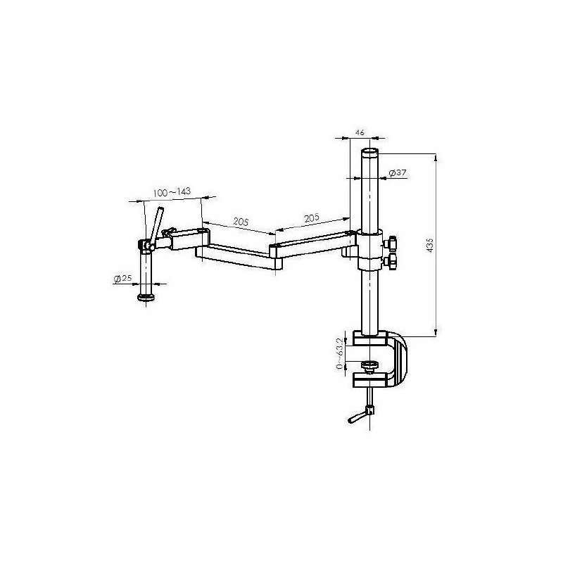 Kern Zoom-stereomikroskop OZM 952, bino, 7-45x , HSWF 10x23 mm, Ledarmstativ, bordsklämma, Ringlampa LED 4.5W