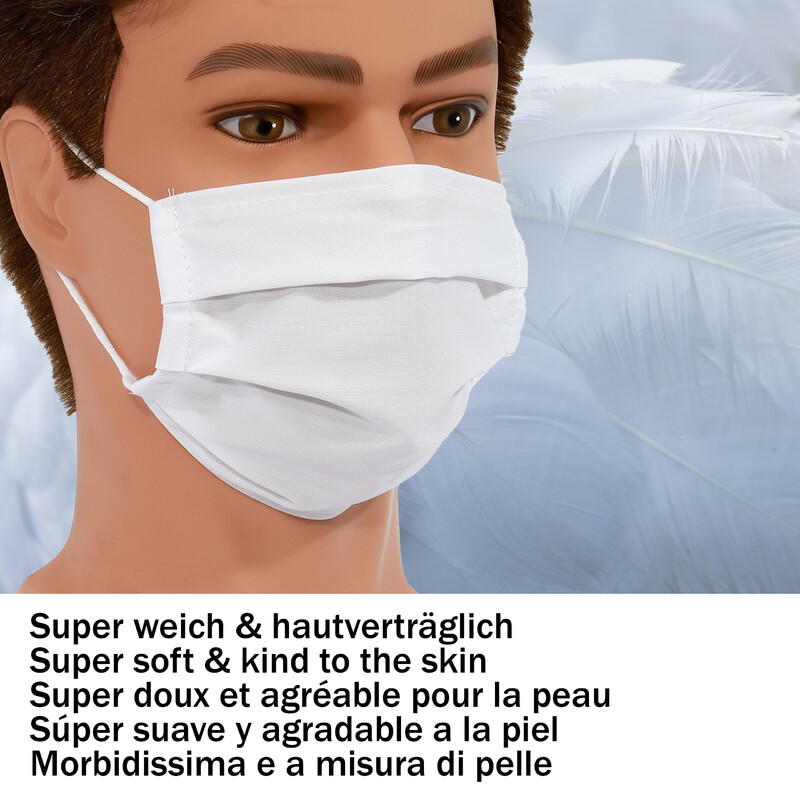 Masketo Mun- och nässkydd polyester vit för Kinder 5 delar