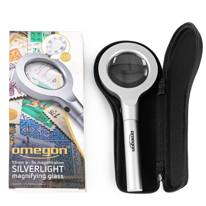 Omegon Lupp 55 mm LED-belyst förstoringsglas