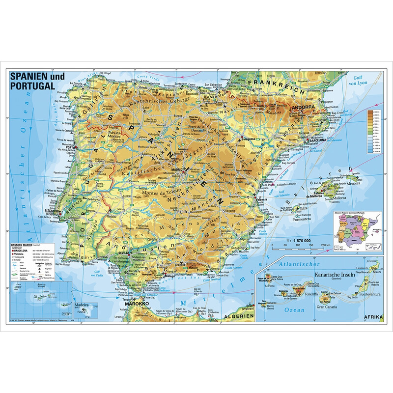 Stiefel Karta Spanien och Portugal