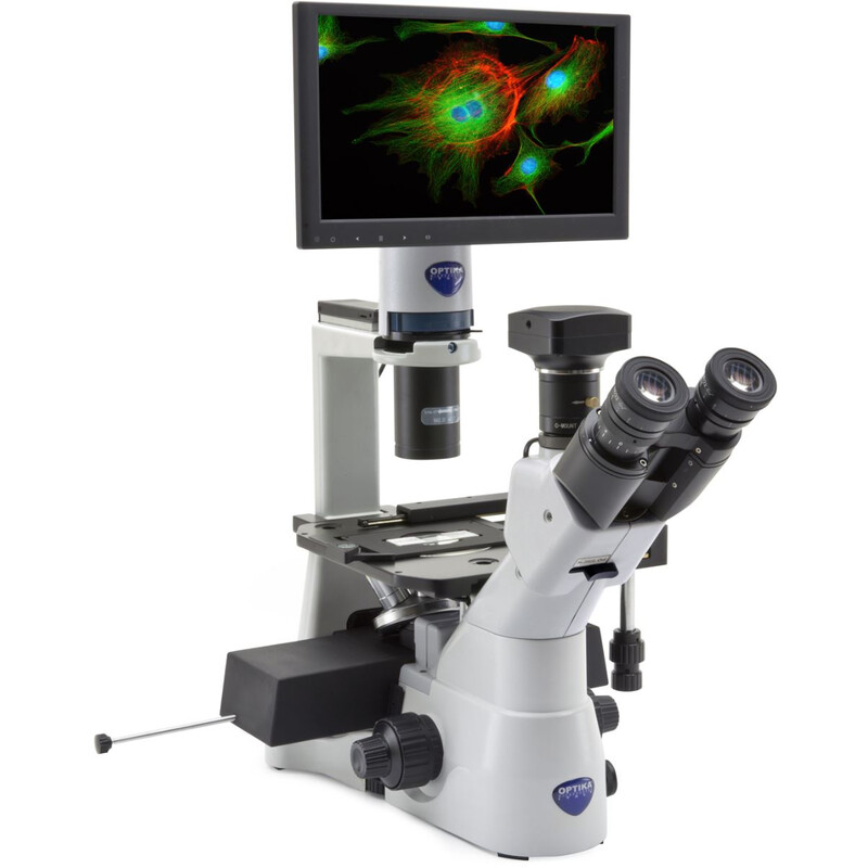 Optika Invert mikroskop IM-3LD4D, 6MP, 12" Display, trino, IOS U-PLAN F, LED 12, LWD, 400x, 4 tomma filter